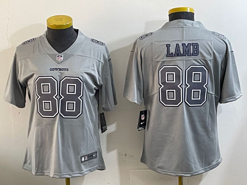 Youth Dallas Cowboys 88 Lamb Grey 2024 Nike Vapor Limited NFL Jersey style 1